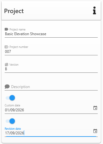 Setting a custom date and revision date in Project Information