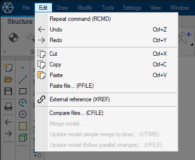 Edit menu