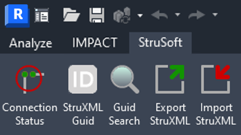 StruXML connection in Revit's ribbon menu