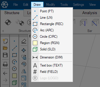 Draw menu