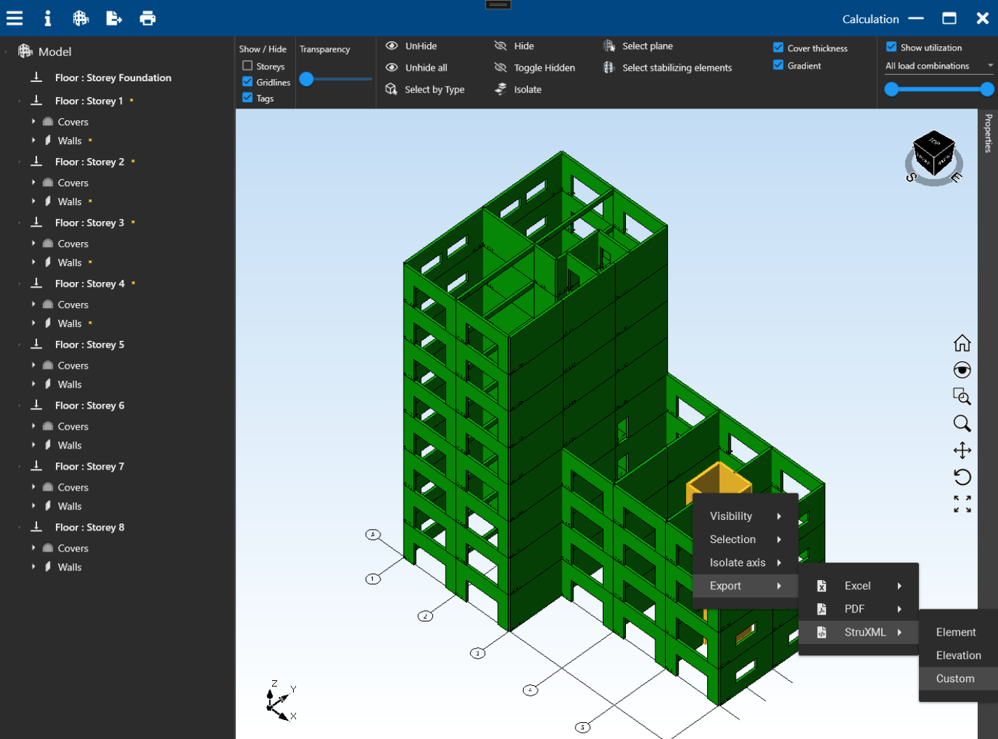 Applying the new export function for a custom selection