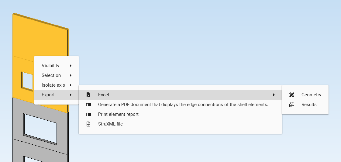 Export via right-click in Display of models