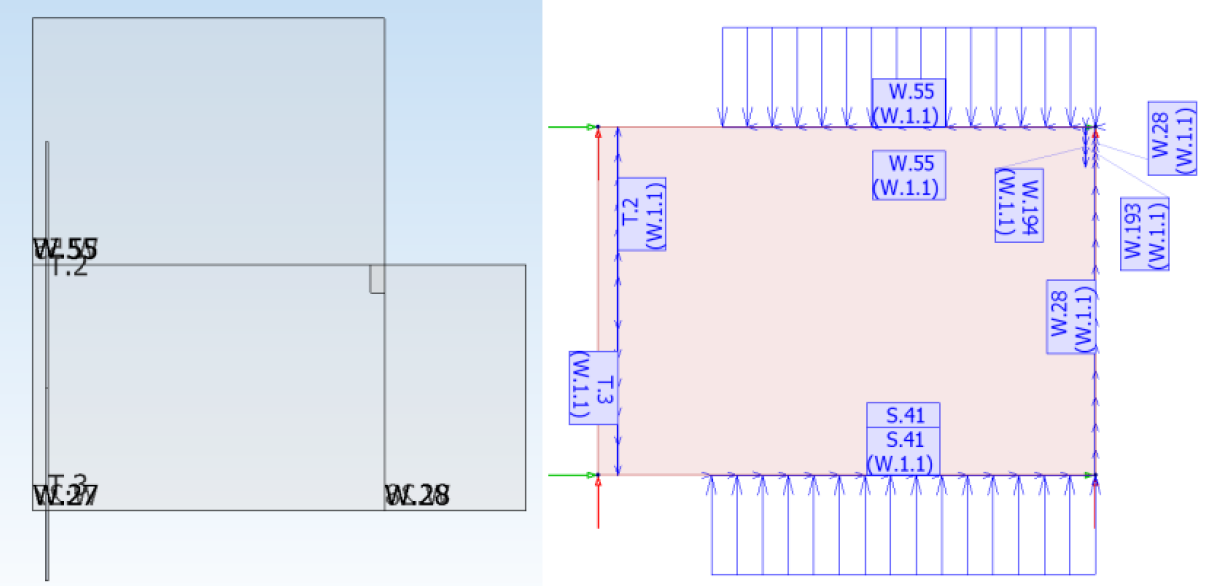 Anchors, beams and reactions in the element export