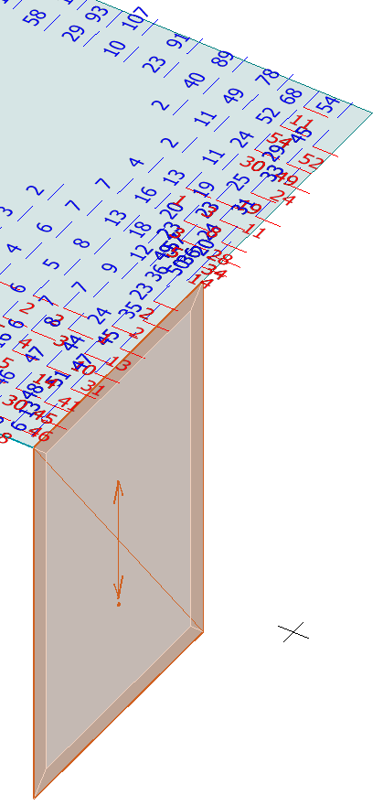 Required reinforcement as Graph with combined bottom, top and mid